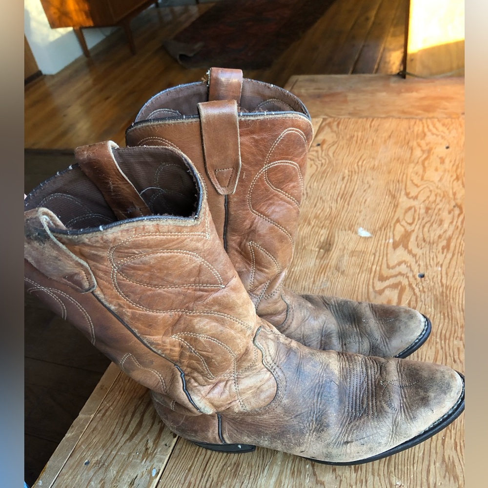 Vintage American-made leather cowboy boots